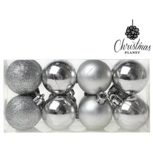 Globuri de Crăciun Christmas Planet 6868 4 cm (16 uds) Argintiu