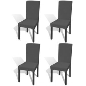 Husă elastică dreaptă pentru scaun, negru, 4 buc