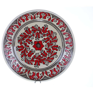 Farfurie traditionala ceramica rosie de Corund 29 cm