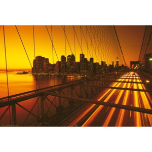 Poster - New York brooklyn bridge yellow