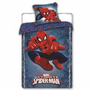 Lenjerie pat copii Spiderman 2016, 2 piese, 140x200 cm, 70x90 cm