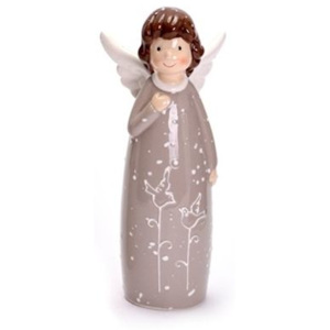 Ingeras Craciun din ceramica bej