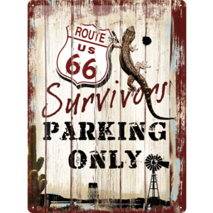 Placă metalică - Route 66 Parking Only