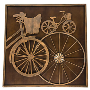 Tablou 3D din lemn si fier Bike