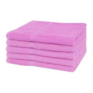 Prosoape de duș, 5 buc, 100% bumbac, 360 g/m², 70 x 140 cm, roz