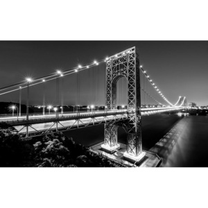 Tablou canvas: Manhattan Bridge (alb-negru) - 75x100 cm