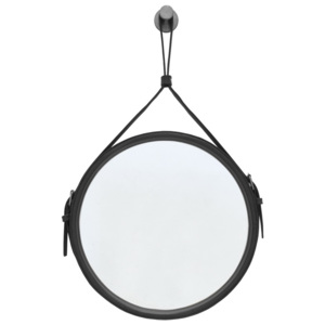 Oglindă suspendată cu ramă neagră RGE Elvis, ø 30 cm