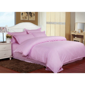 Lenjerie de pat dublu damasc culoarea roz