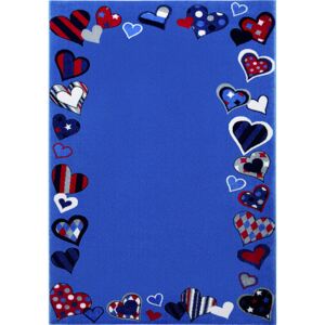 Covor Copii & Tineret Just Hearts, Albastru, 80x150