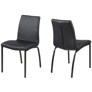 Set 4 scaune metalice tapitate Sumi Black