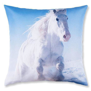 Față de pernă decorativă cal alb în galop