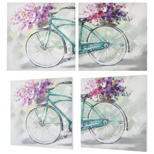 [art.work] Tablou pictat manual - bicicleta - panza in, cu rama ascunsa - (2x80x80x3,8cm)