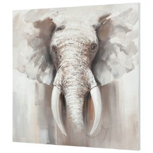 [art.work] Tablou pictat manual - elefant Model 30 - panza in, cu rama ascunsa - 100x100x3,8cm