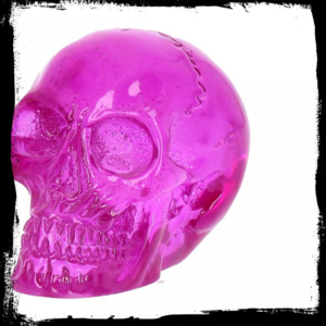 Statueta Craniul de cristal - violet 8 cm
