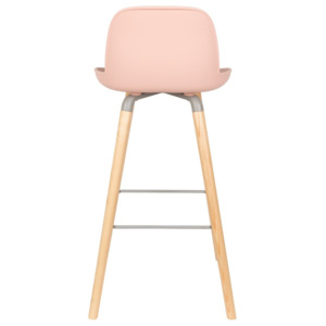 Set 2 scaune bar Zuiver Albert Kuip Old Pink, înălțime scaun 75 cm, roz