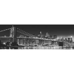 Poster - New York Brooklyn Bridge black & w