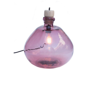 Veioză din sticlă reciclată Velvet Atelier Tropez, 22 x 36 cm, roz