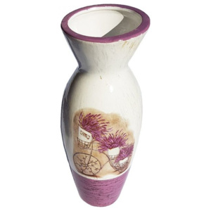 Vaza pentru flori Bicicleta cu Lavanda, ceramica 25 cm