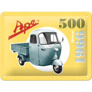 Placă metalică: Ape 500 Since 1966 - 15x20 cm