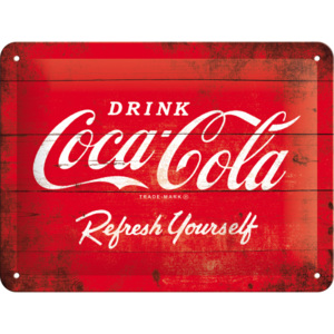 Placă metalică - Coca-Cola (logo roșu)