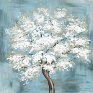 Tablou pe pânză Marmont Hill Sakura Blau, 61 x 61 cm