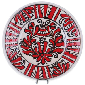 Farfurie traditionala ceramica rosie de Corund 16 cm