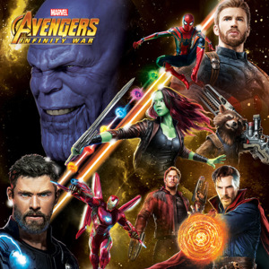 Avengers Infinity War - Space Montage Tablou Canvas, (40 x 40 cm)