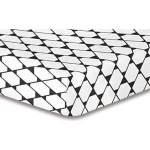 Cearșaf cu elastic, din microfibră DecoKing Rhombuses, 180 x 200 cm, alb-gri