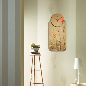 Ceas decorativ de perete din MDF (2 Piese)Home Art