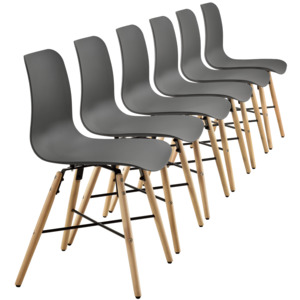 [en.casa]® Set 6 scaune design - 80 x 44,5cm - gri