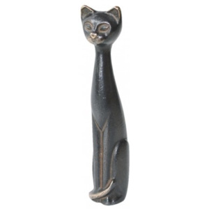 Statueta bronz "Pisica sezand"