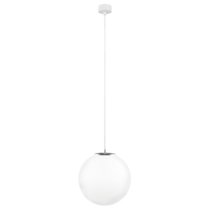 Lustră cu cablul alb și detalii argintii Sotto Luce Tsuri, ∅ 30 cm, alb