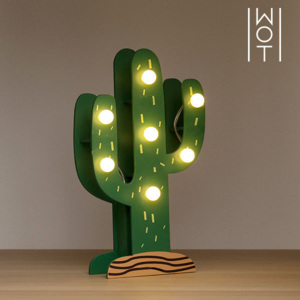 Cactus Decorativ din Lemn Wagon Trend (7 LED-uri)