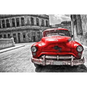 Fototapet: Mașină americană de epocă (Roșie) - 254x368 cm
