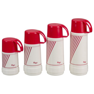 Sticlă termos Metaltex Vacuum, 250 ml, alb-roșu