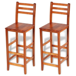 Set 2 scaune bar din lemn cu spătar