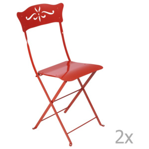 Set 2 scaune grădină pliabile Fermob Bagatelle, roșu
