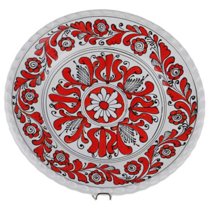 Farfurie decorativa ceramica rosie de Corund 31 cm