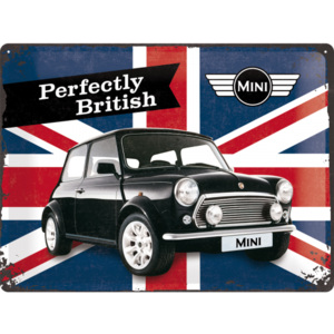 Placă metalică - Mini Cooper (Perfectly British)