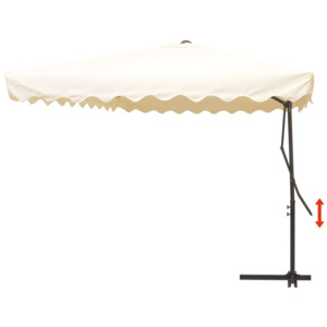 Umbrelă de soare suspendată, stâlp oțel, 250x250 cm, crem