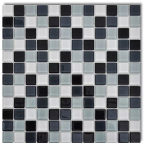 Dale Sticlă Mozaic Negru-Alb-Gri 10 buc 0,9 mp