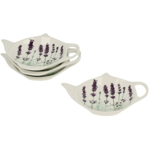 Set 4 suporturi din porțelan pentru pliculețele de ceai Duo Gift Lavender