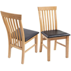 Set 4 scaune de bucătărie din piele artificială și cadru din stejar