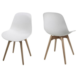 Set 2 scaune din lemn si plastic Scramble White