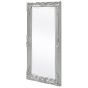 Oglindă verticală în stil baroc, 100 x 50 cm, argintiu