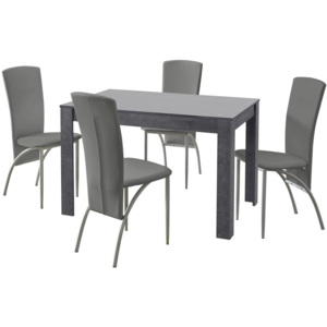 Set masă cu 4 scaune Støraa Lori Nevada Slate Light Grey, gri