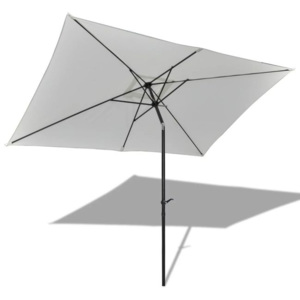 Umbrelă de soare 3 x 2 m, Alb-nisip