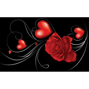 Fototapet vlies: Trandafir și inimă - 254x368 cm