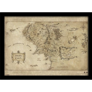 EuroPosters Hobbitul - Harta a Pamântul de Mijloc Afiș înrămat