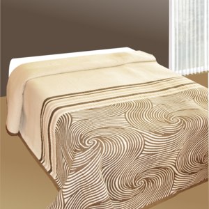 Cuvertură de pat Espirales bej, 140 x 220 cm